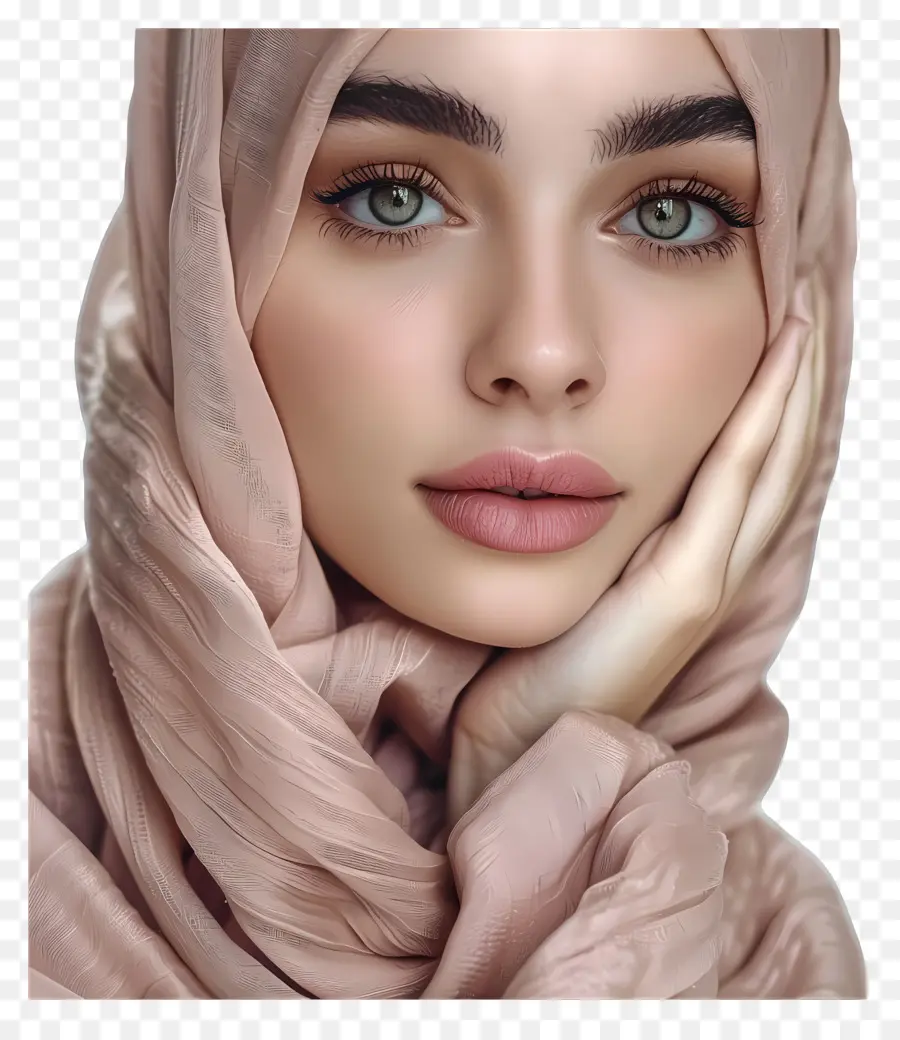 Hijab Mulher，Hijab Rosa PNG