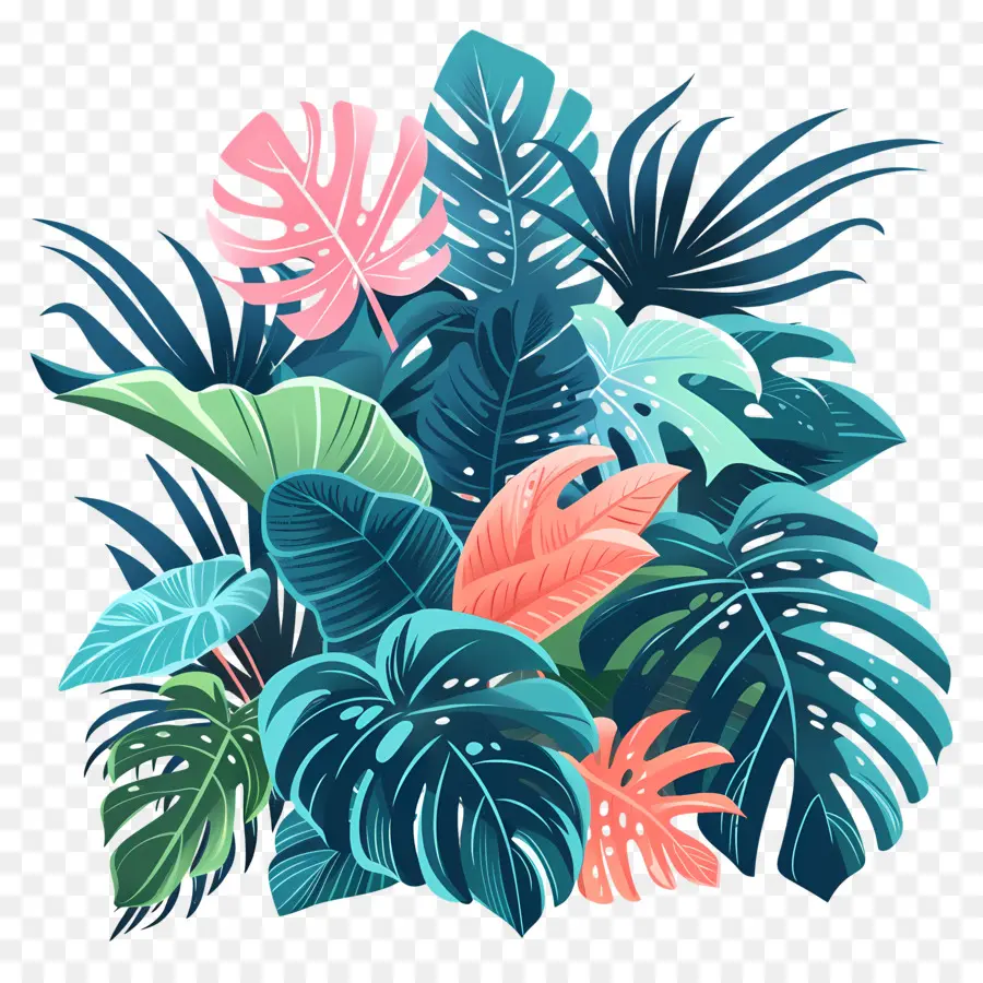 Plantas Exuberantes，Tropical Folhas PNG