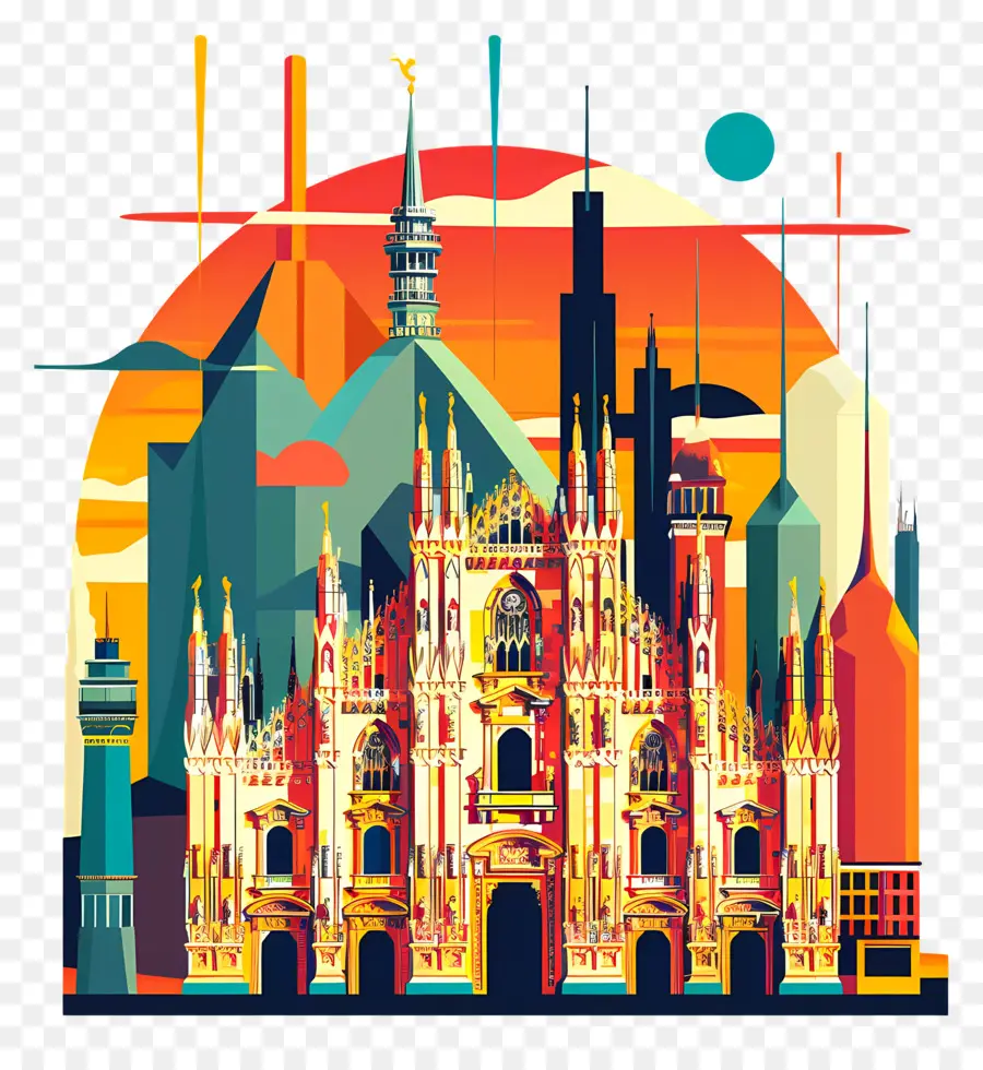 Itália Milano，Arquitetura PNG