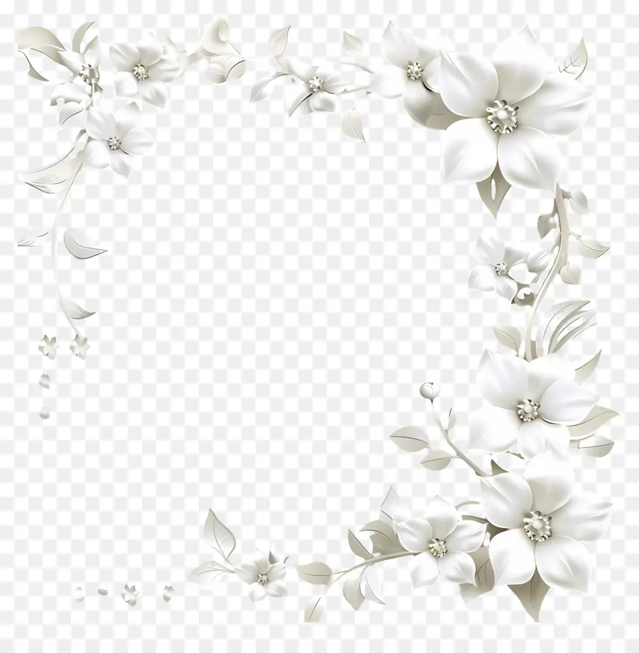 Canto，Quadro Floral Branco PNG