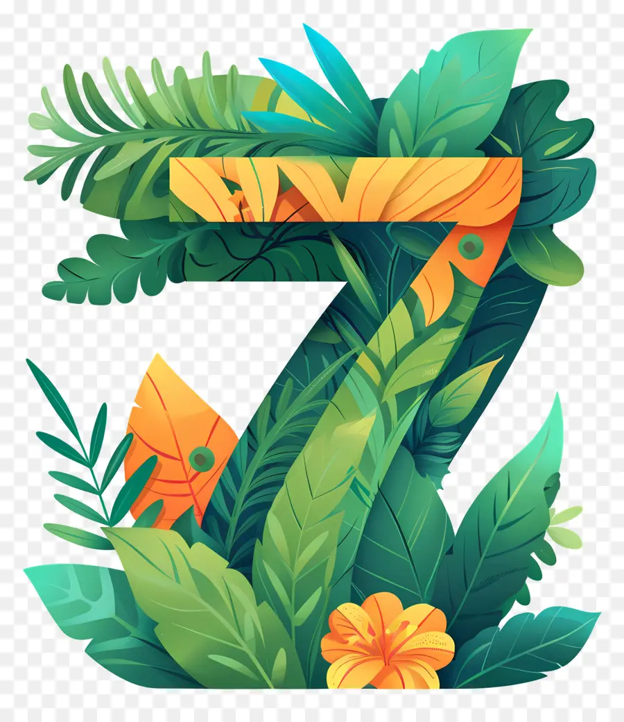 Número 7，Plantas Tropicais PNG