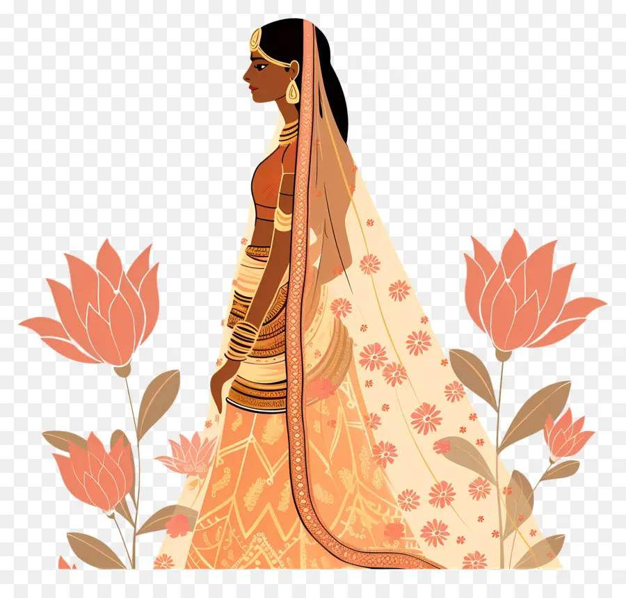 Casamento Hindu，Traje Indiano Tradicional PNG