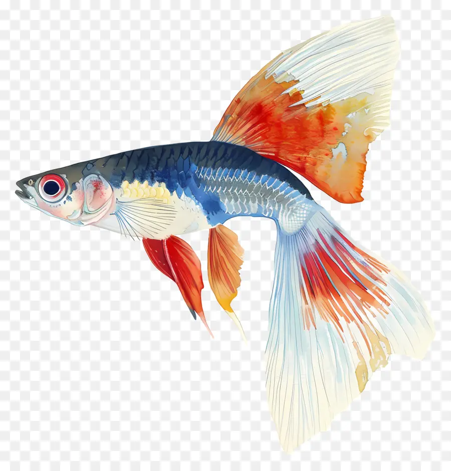 Guppy，Peixe Colorido PNG