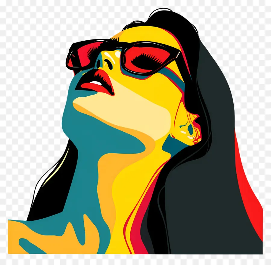 A Arte Pop Mulher，óculos De Sol PNG