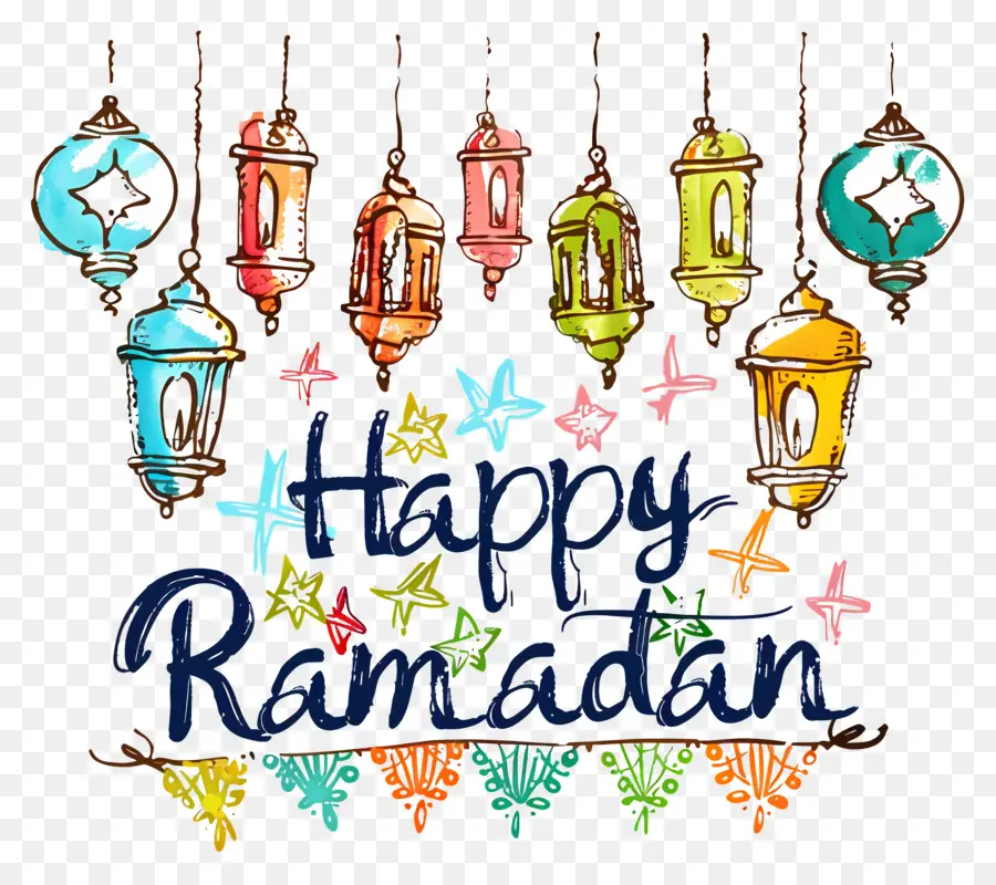 Feliz Ramadã，Lanternas Decorativas PNG