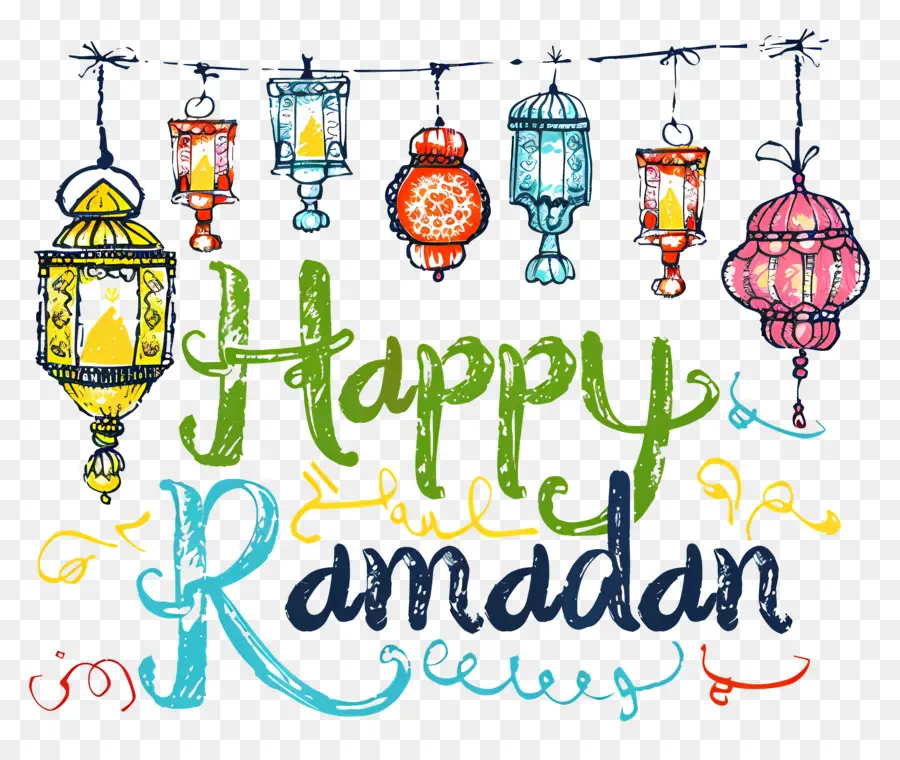 Feliz Ramadã，Lanternas PNG