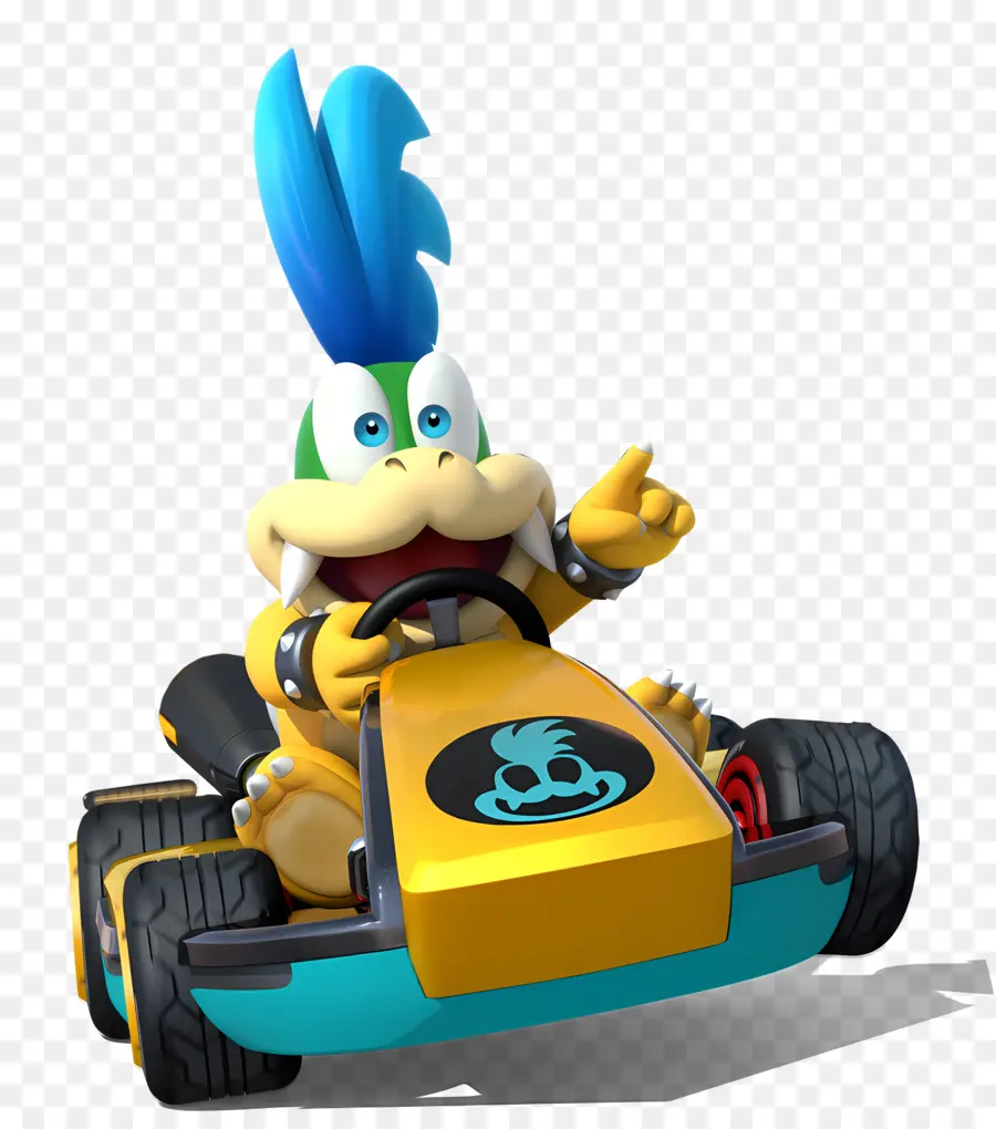 Kart Amarelo，Mohawk Azul PNG