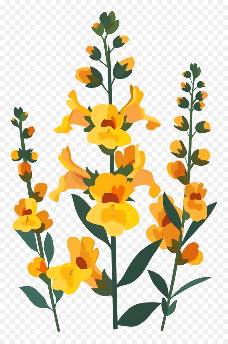 Flor Snapdragon，Flores Amarelas PNG