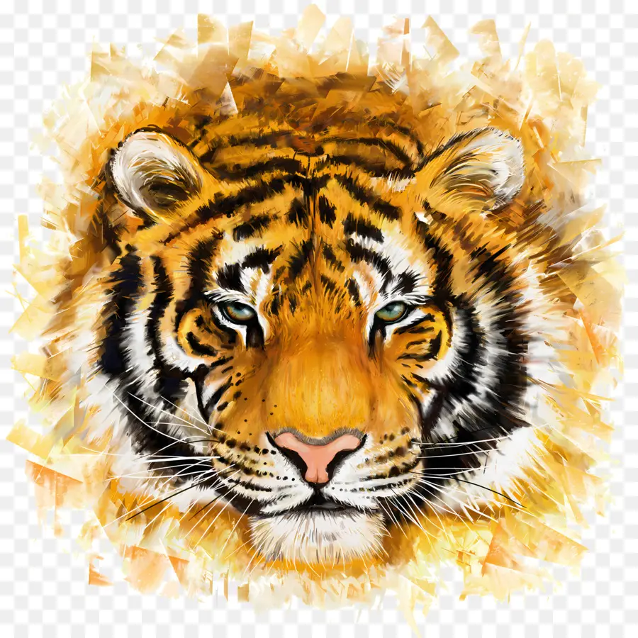 Tigre Logotipo，Pintura Em Aquarela PNG