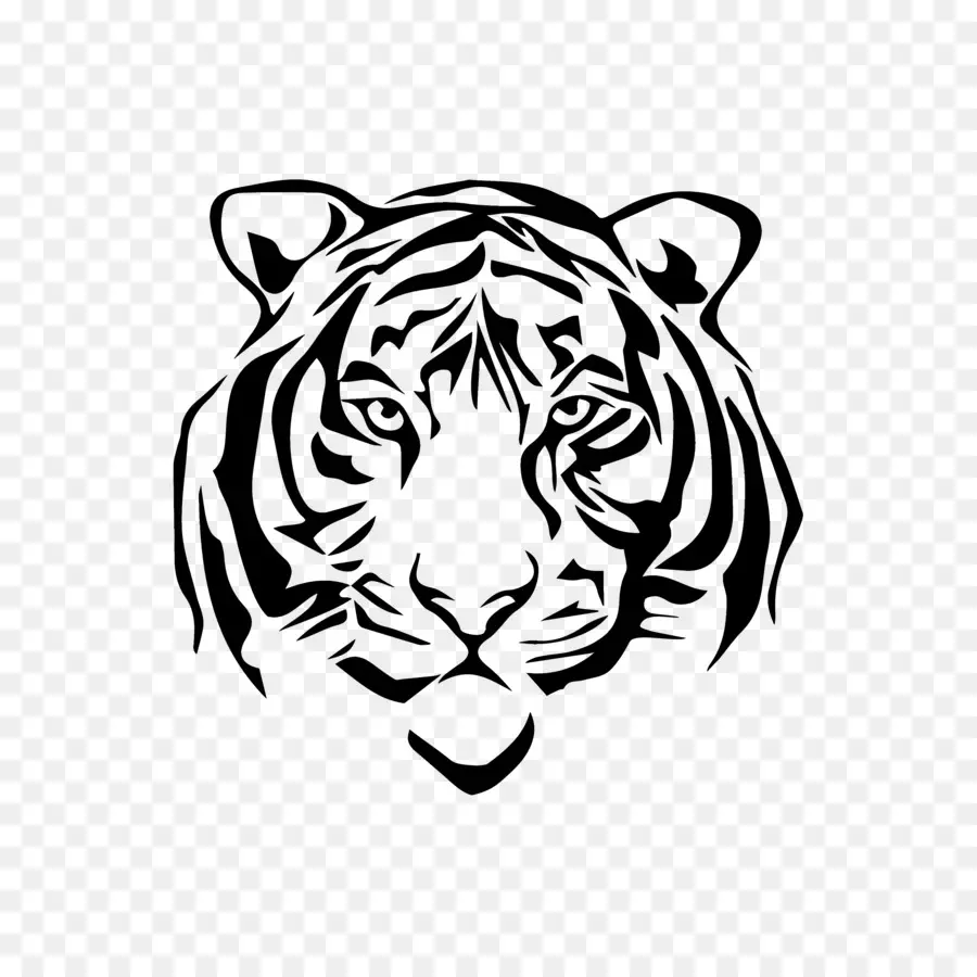 Tigre Logotipo，Objeto Preto PNG