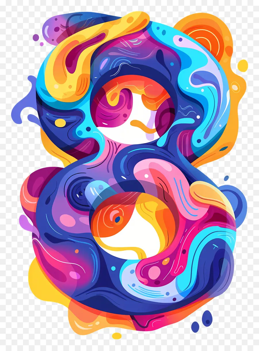 Número 8，A Arte Abstrata PNG