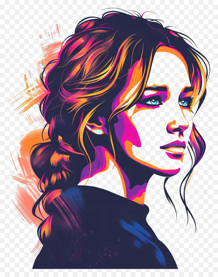 Jennifer Lawrence，Pintura De Retrato PNG