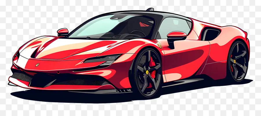 Ferrari Sf90 Road，Carro Esportivo Vermelho PNG