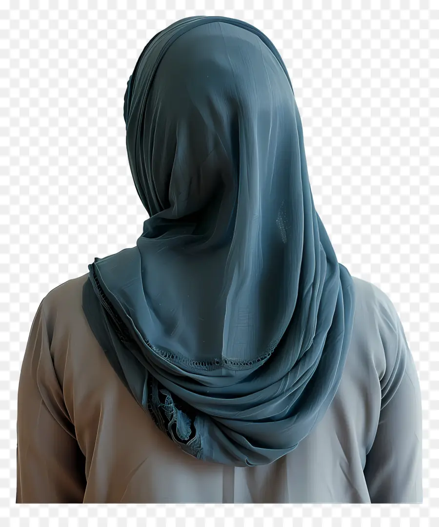 Mulher Muçulmana，Hijab Cinza PNG