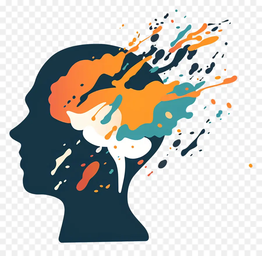 Saúde Mental，O Paint Splatter PNG