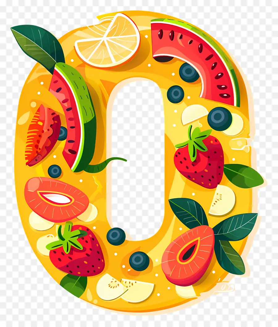 Número 0，Frutas E Legumes PNG