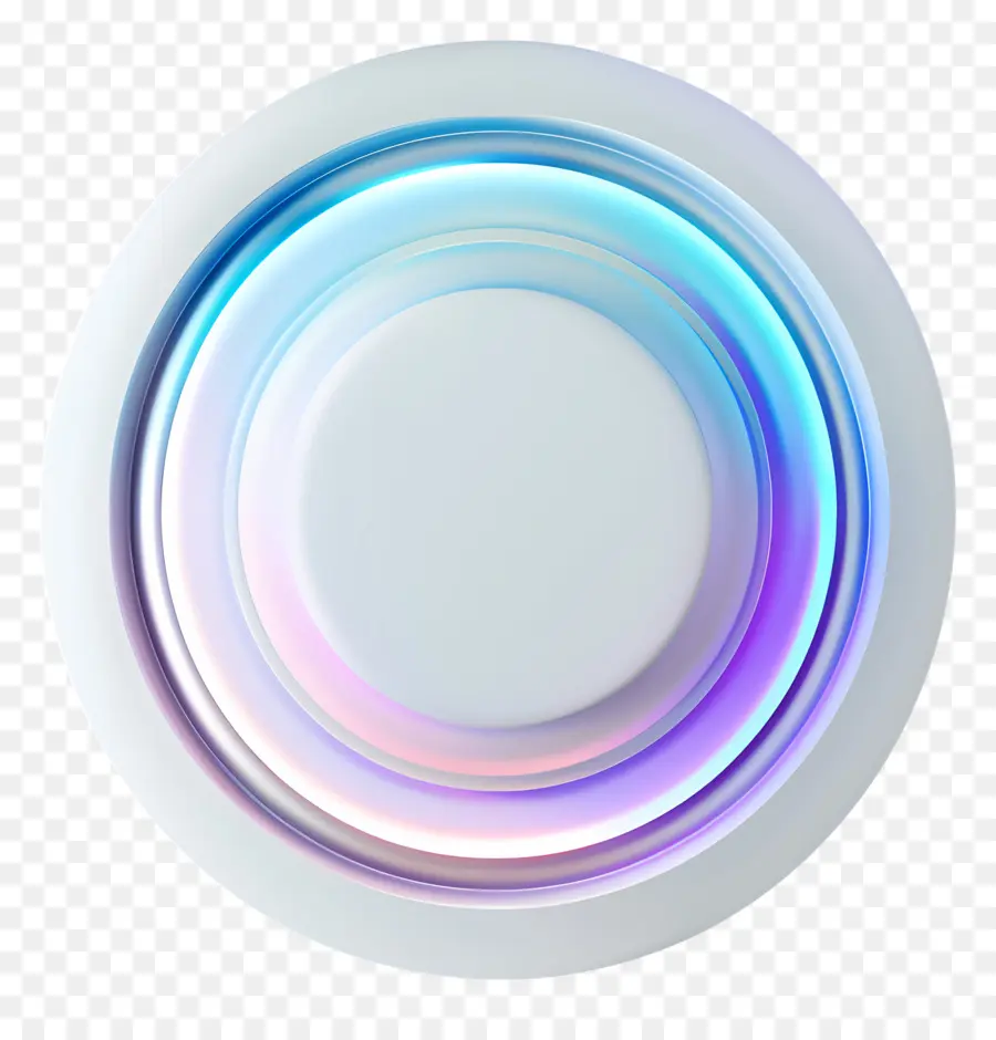 Botão Circular Branca，Luzes Azuis E Roxas PNG