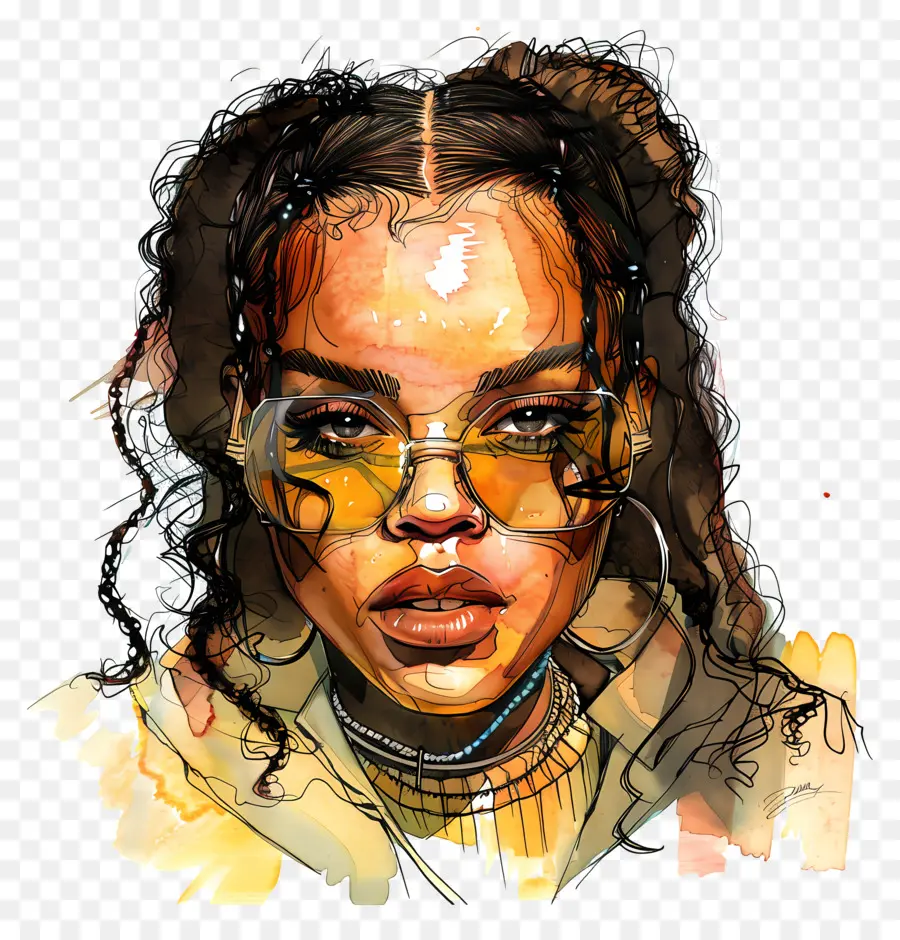 Robyn Rihanna Fenty，Cabelos Cacheados PNG