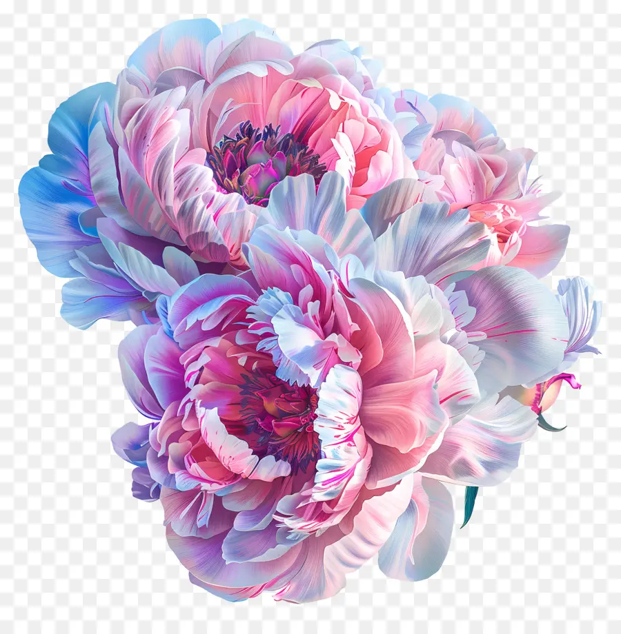Peônias，Flores Cor De Rosa PNG