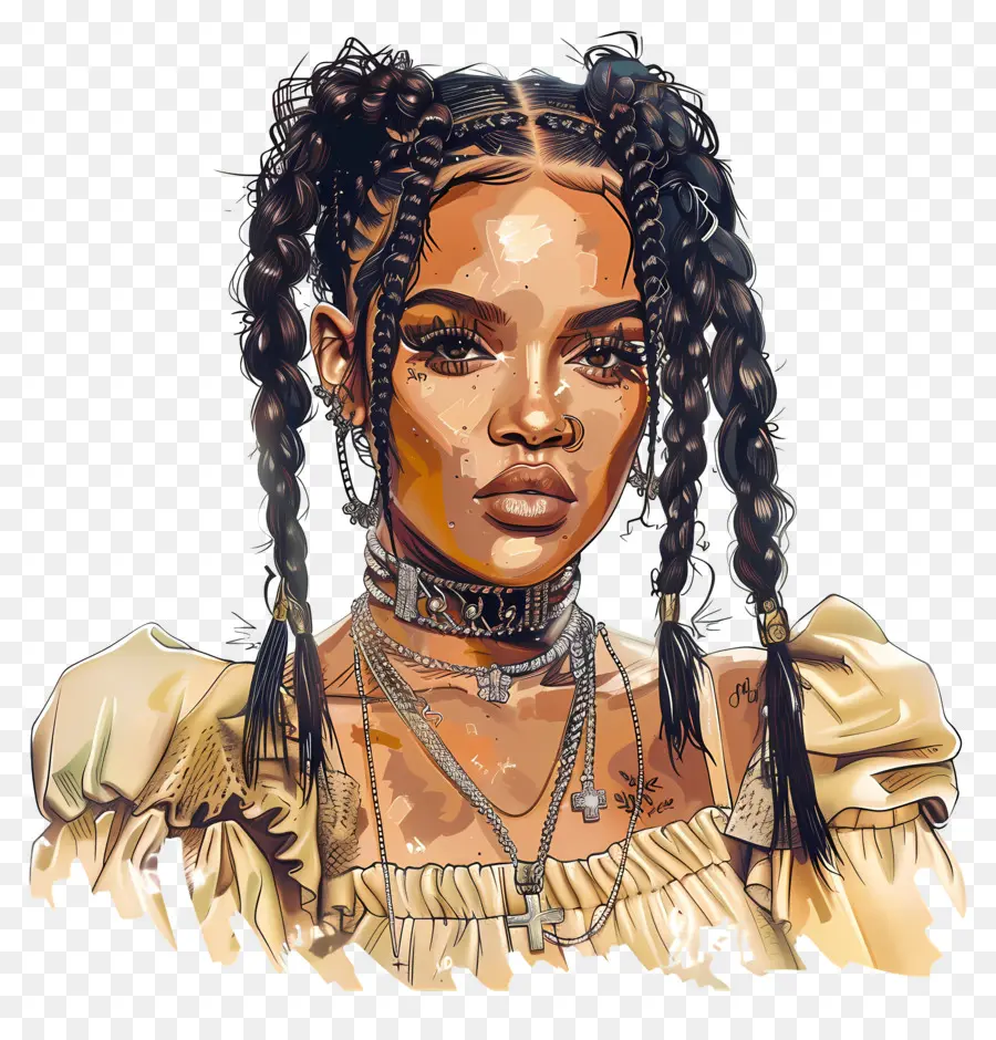 Robyn Rihanna Fenty，Pintura Digital PNG