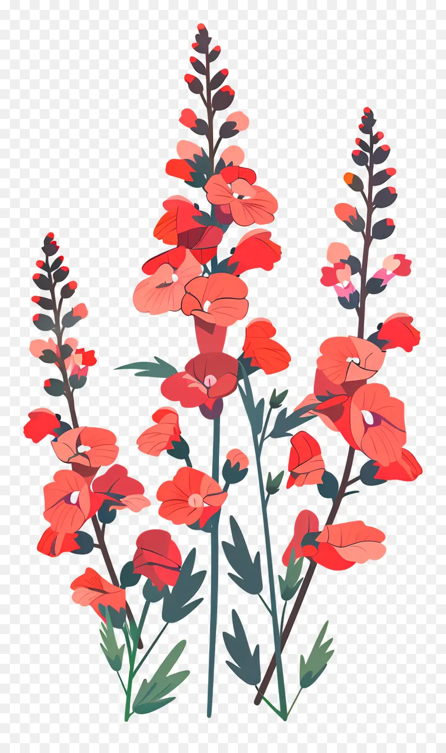 Flor Snapdragon，Flores Vermelhas PNG