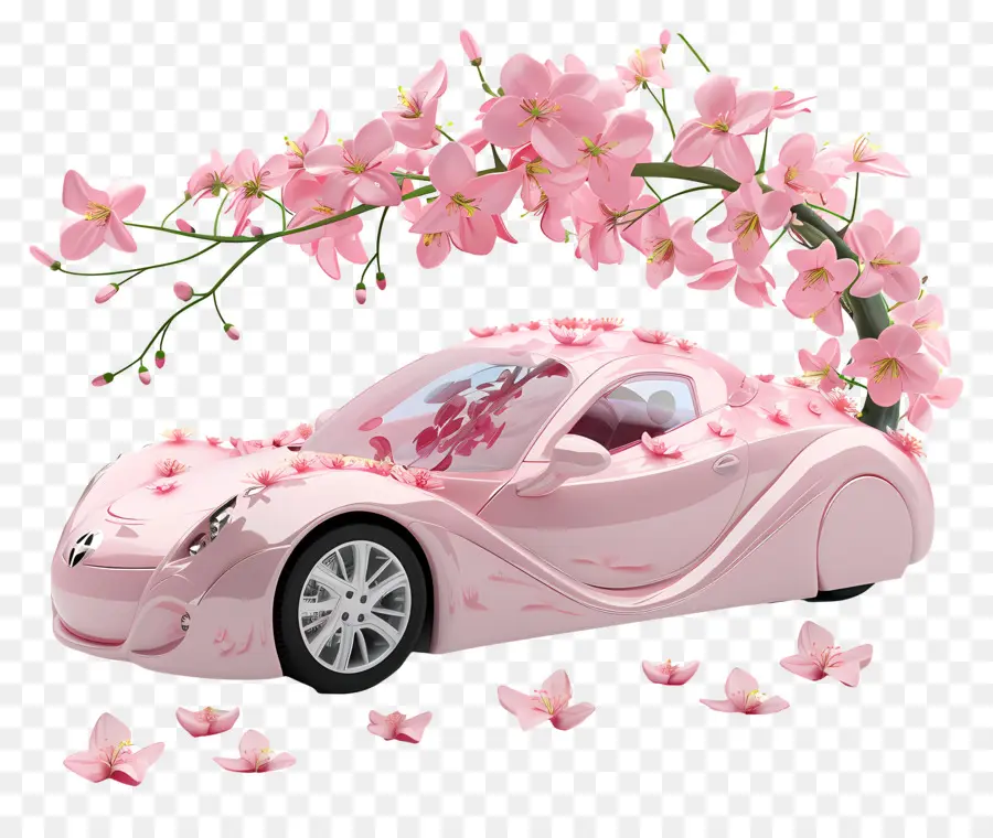 Primavera Carro，Carro De Rosa PNG