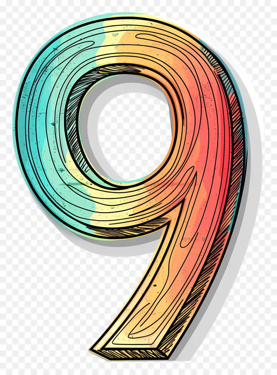 Número 9，Arco íris PNG