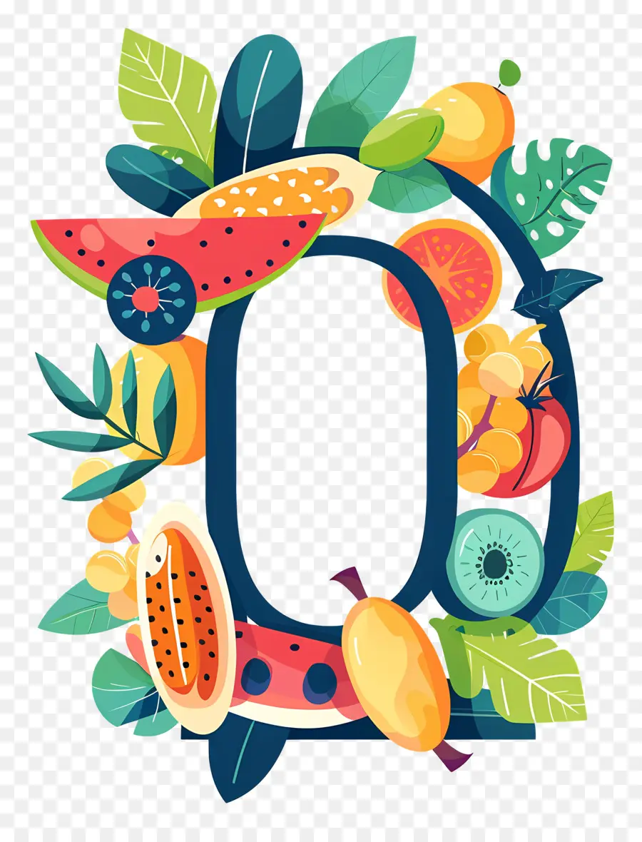 Número 0，Arte De Frutas E Vegetais PNG