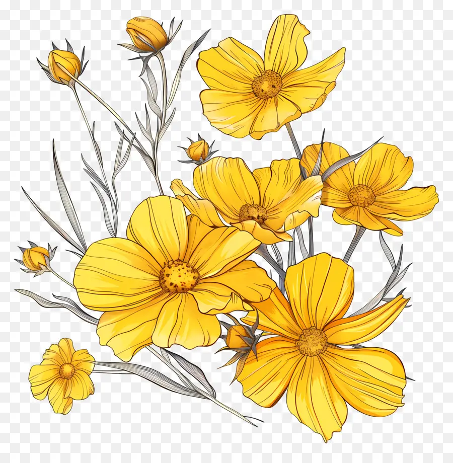 Flores Amarelas，Buquê PNG