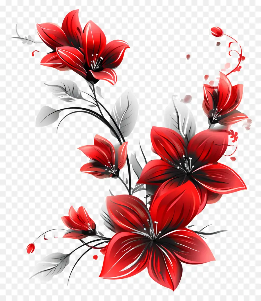 Flores Vermelhas，Flor Vermelha PNG