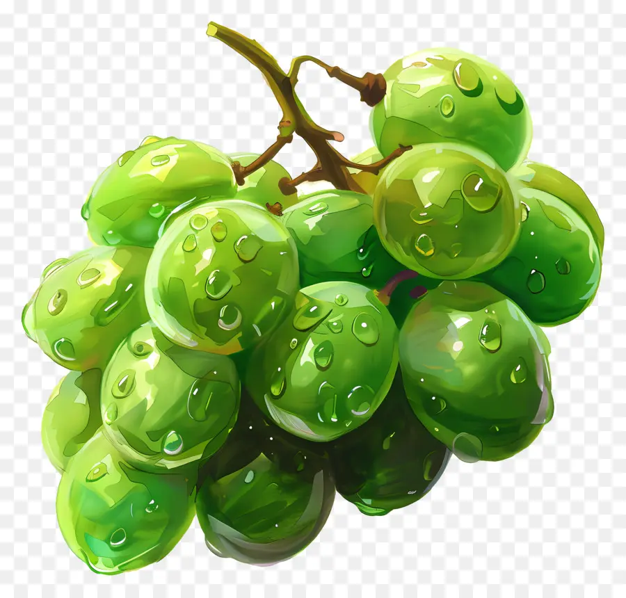 Verde Uvas，As Gotas De água PNG