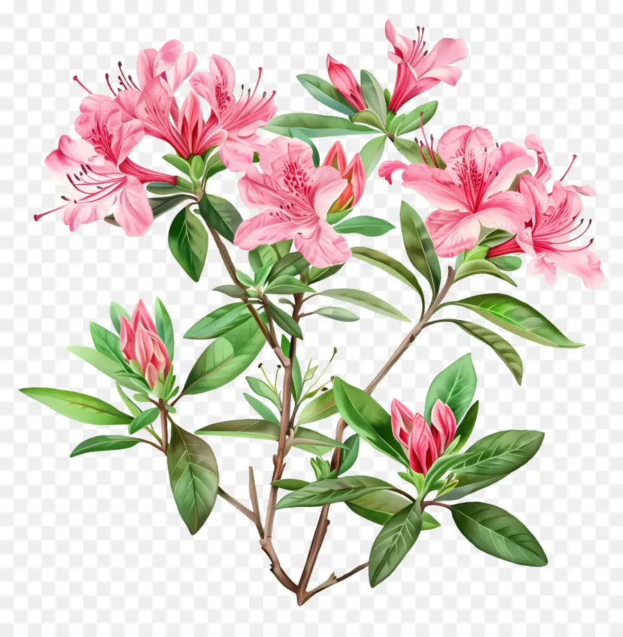 Planta Azalea，Flores Cor De Rosa PNG