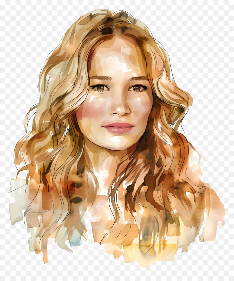 Jennifer Lawrence，Pintura Em Aquarela PNG