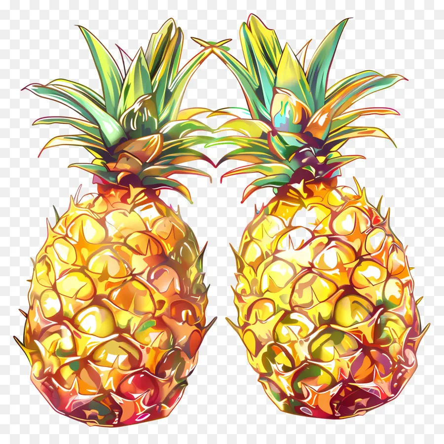 Pineapples，Pintado De Frutas PNG