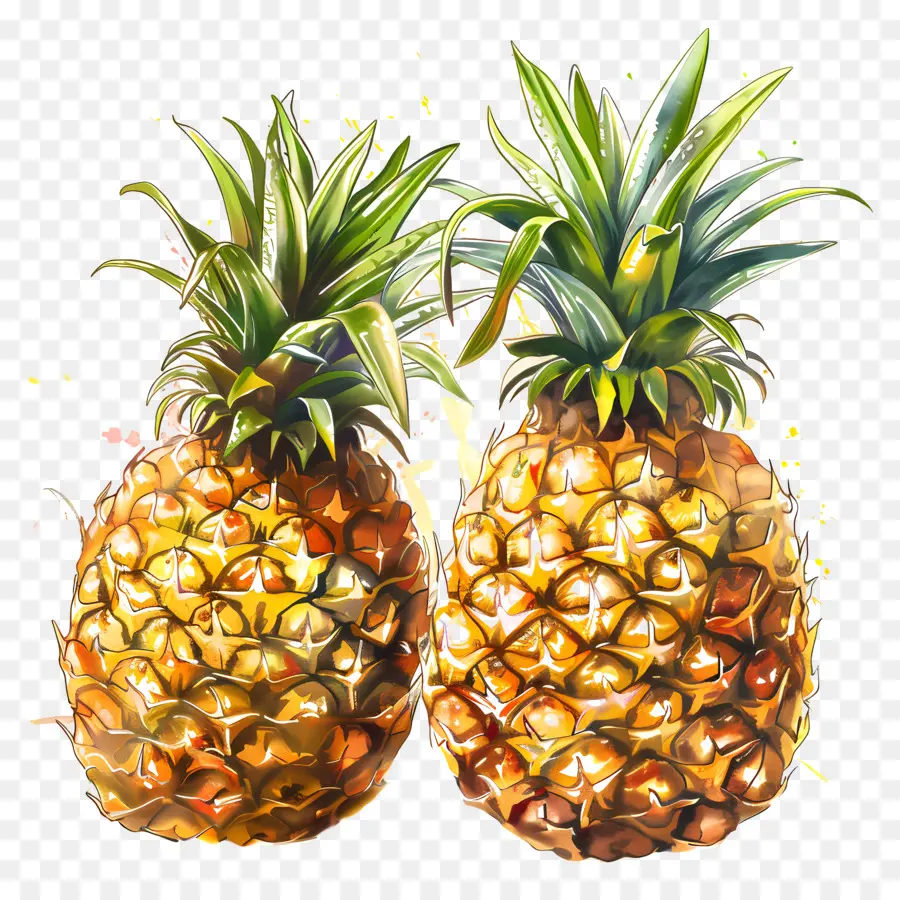 Pineapples，Pinturas Em Aquarela PNG