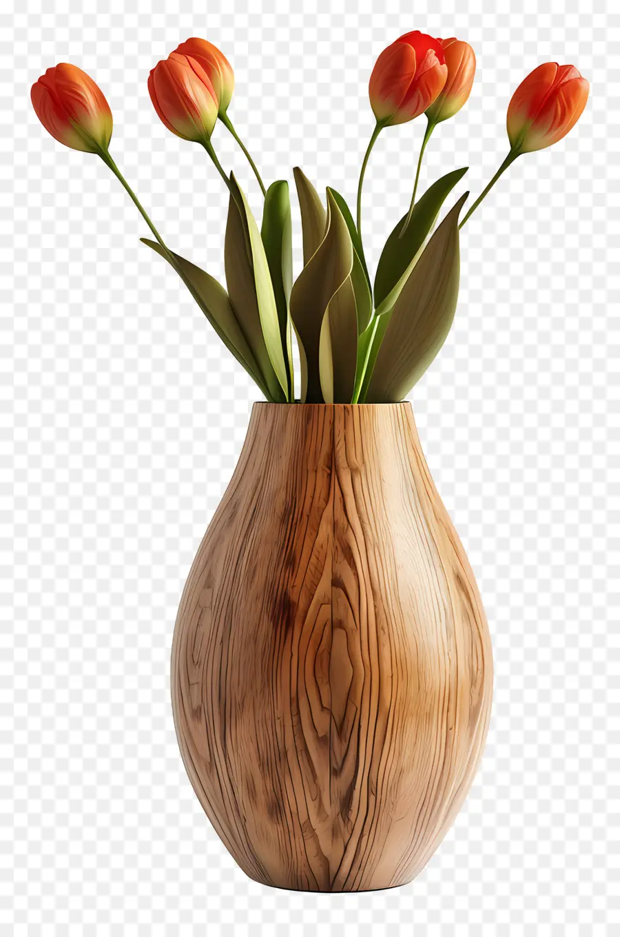 Vaso Com Flores，Vaso De Madeira PNG