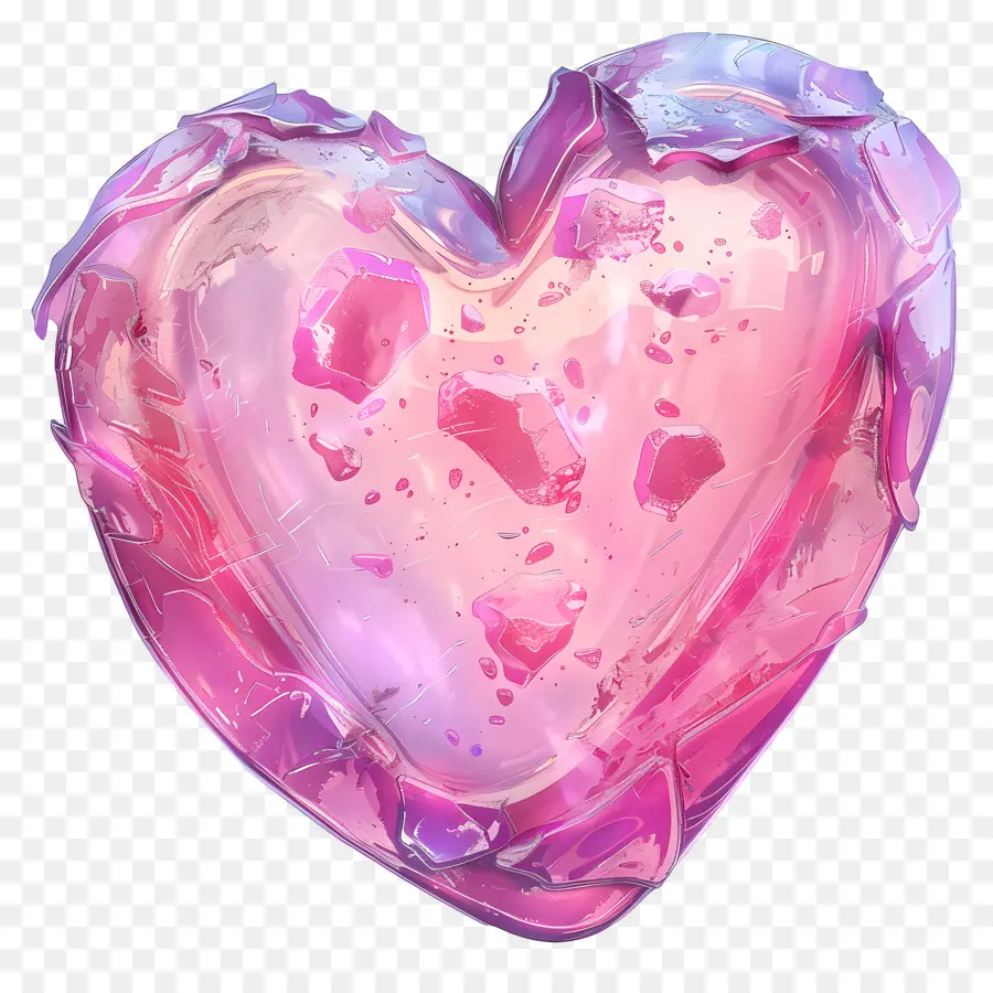 Coração De Rosa，Coração De Cristal PNG