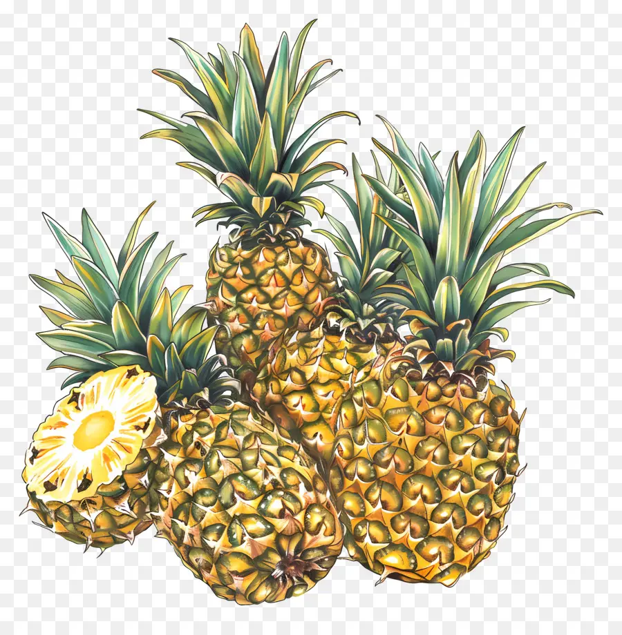 Pineapples，Fresh Fruit PNG