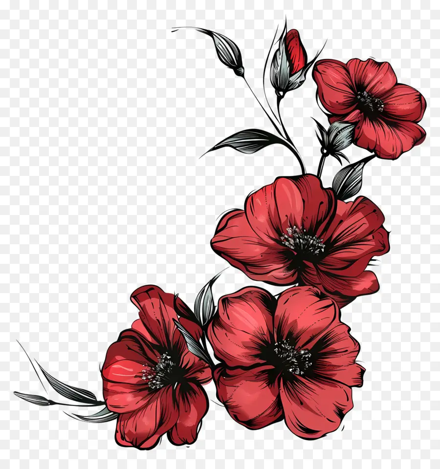 Flores Vermelhas，Flor Vermelha PNG