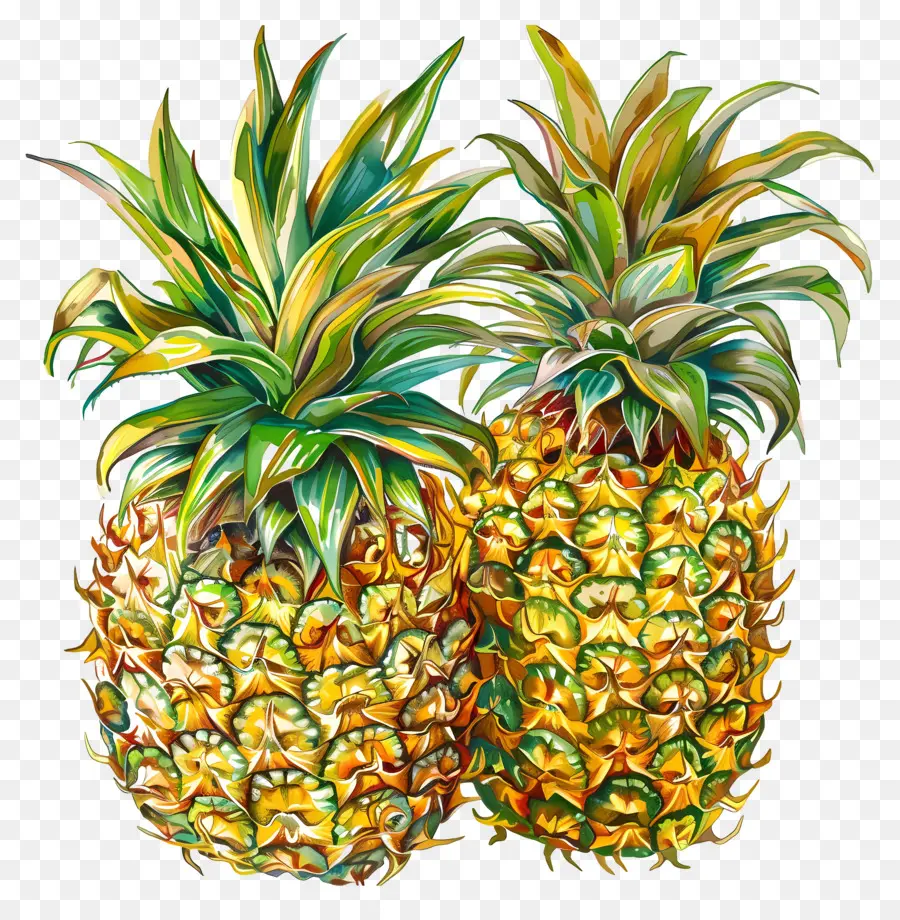 Pineapples，Amarelo PNG