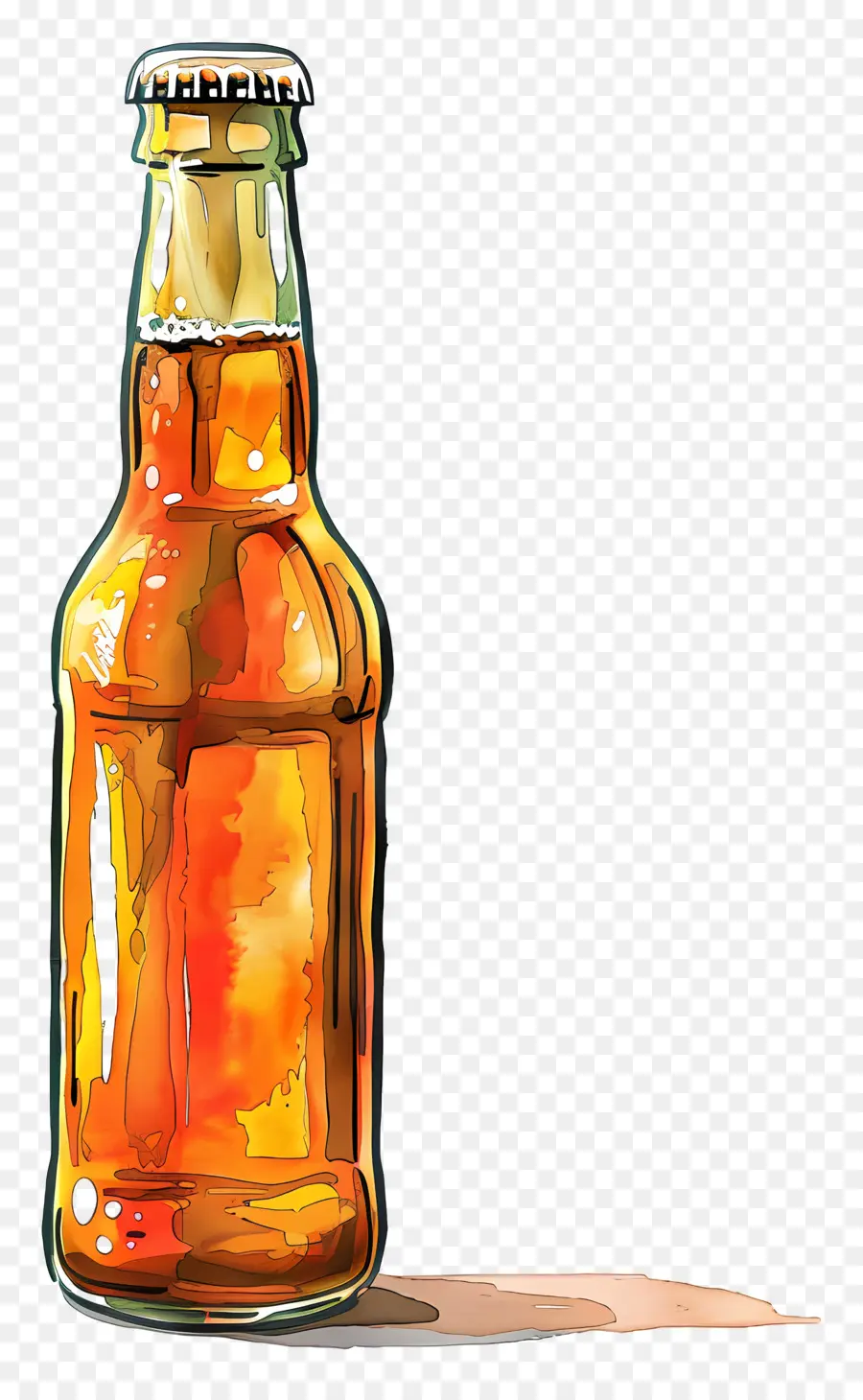 Garrafa De Cerveja，Cerveja âmbar Dourada PNG
