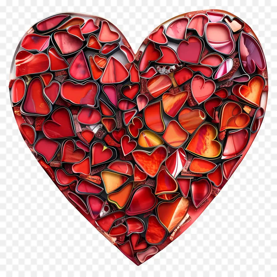 Coração Vermelho，Glass Art PNG