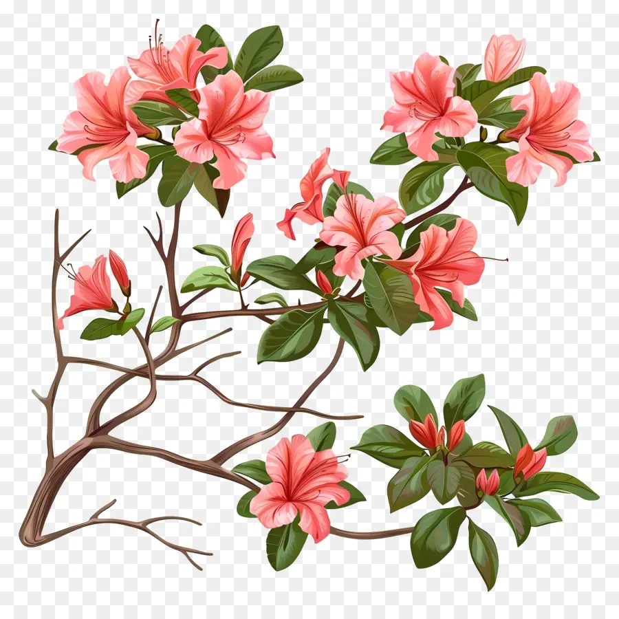 Planta Azalea，Flores Cor De Rosa PNG