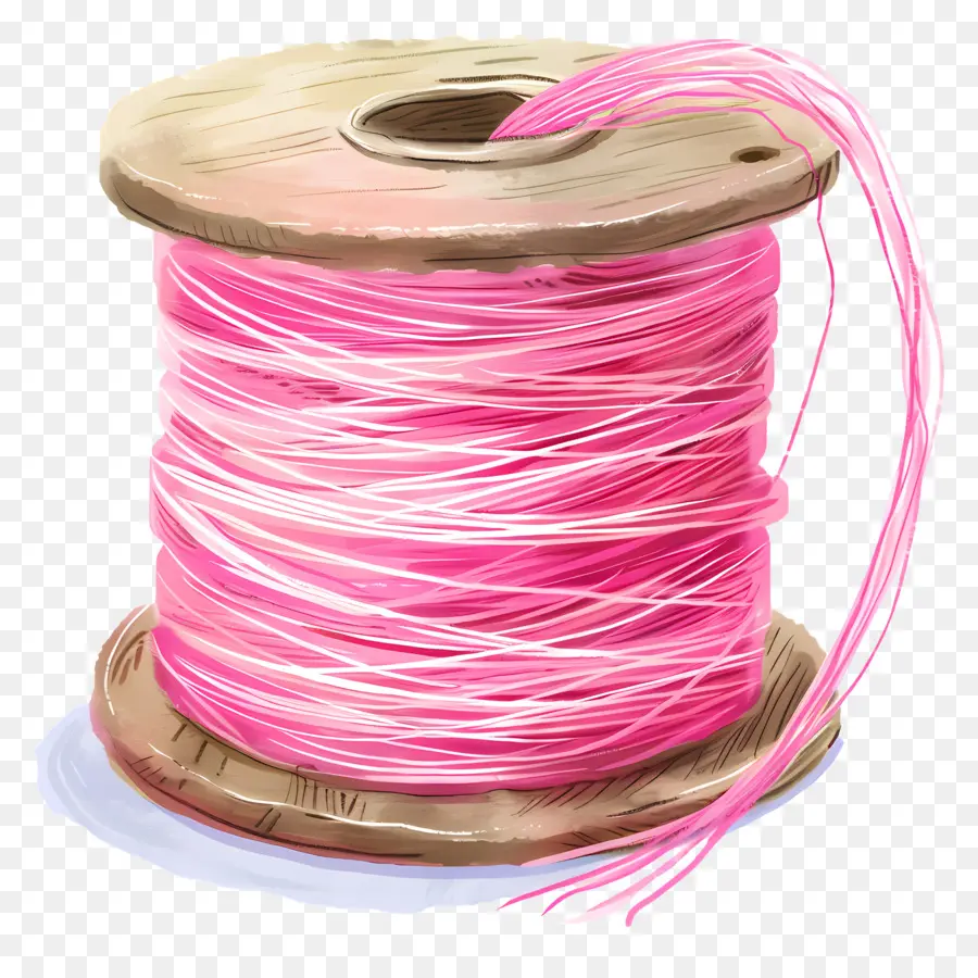 Carretel De Thread，Tópico Rosa PNG