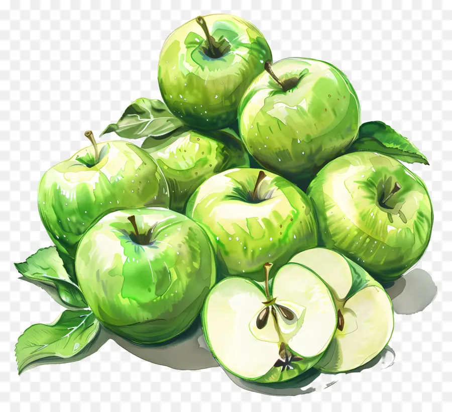 Apples Da Granny Smith，Maçãs Verdes PNG