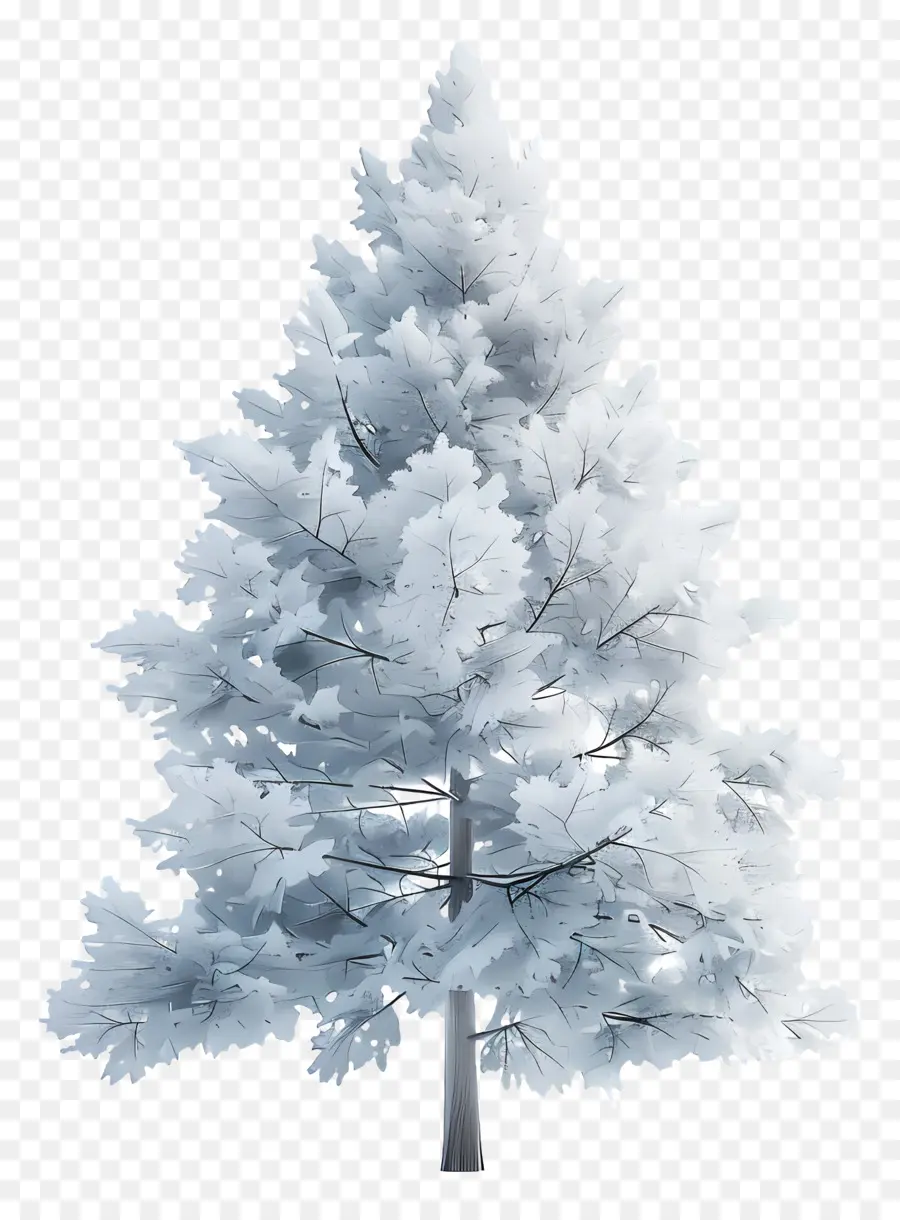 Árvore De Pinheiro Branco，Árvore Coberta De Neve PNG