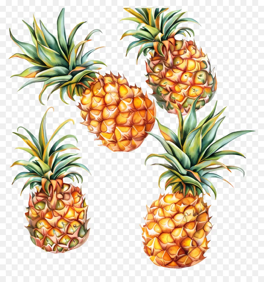 Pineapples，Frutas PNG