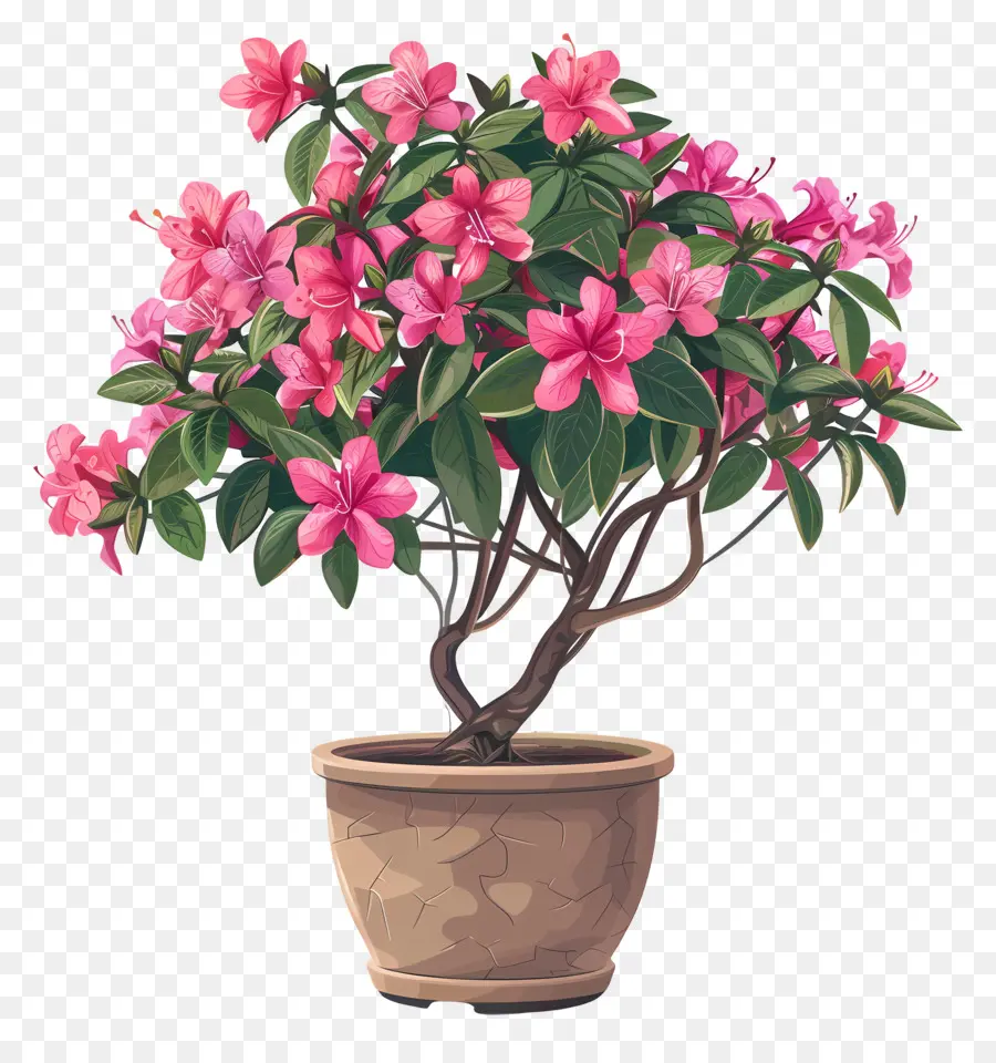 Planta Azalea，Flores Cor De Rosa PNG