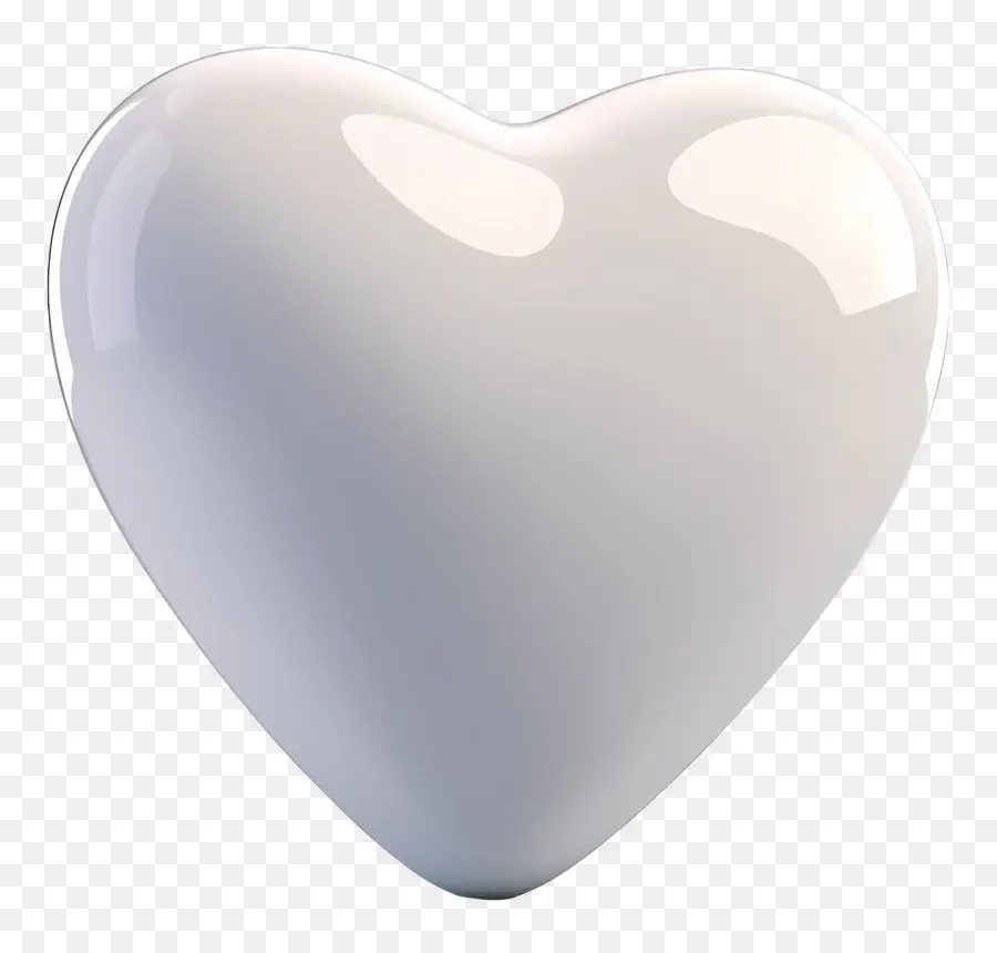 Branco Coração，Forma De Coração PNG