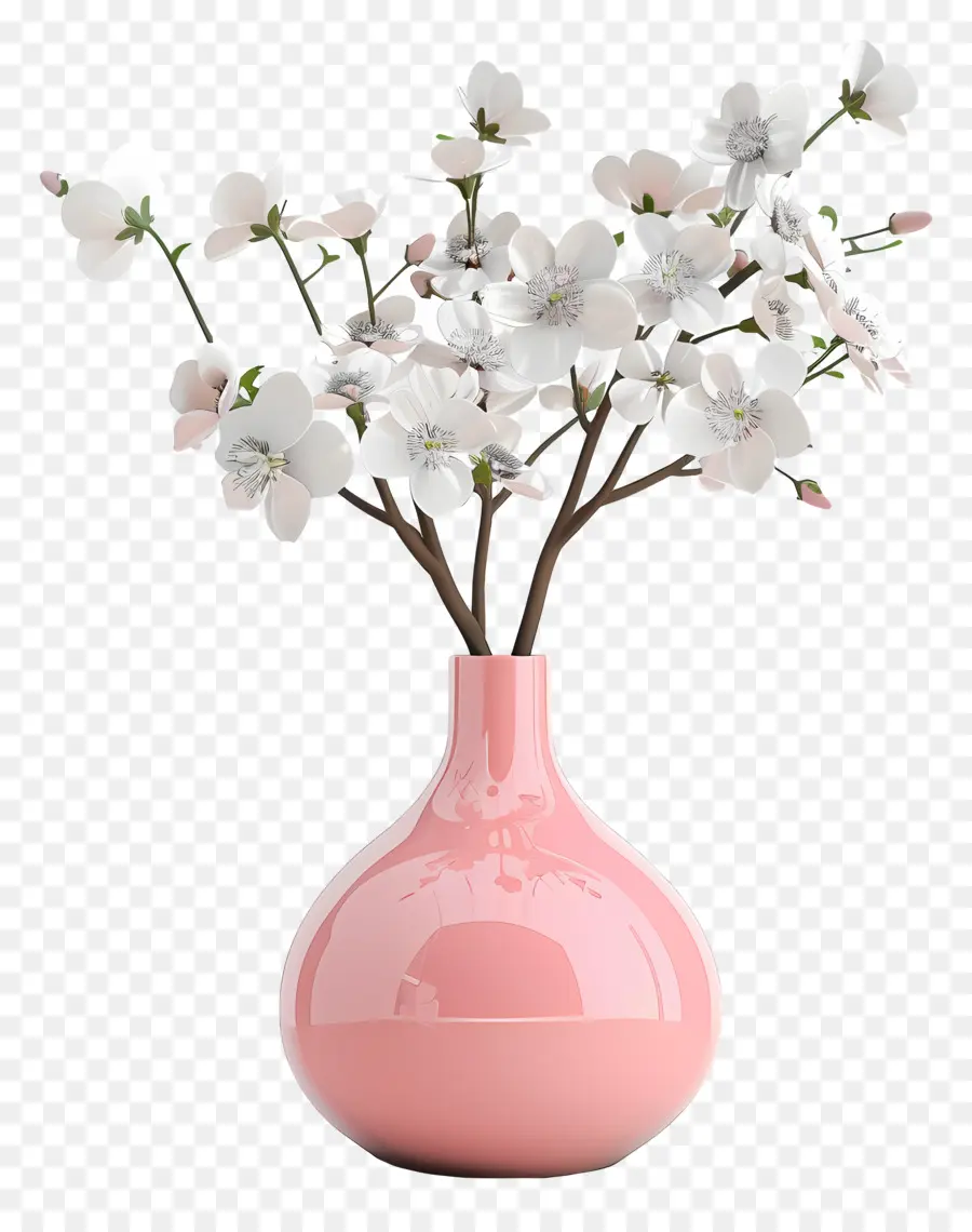Vaso Com Flores，Cor De Rosa Vaso PNG